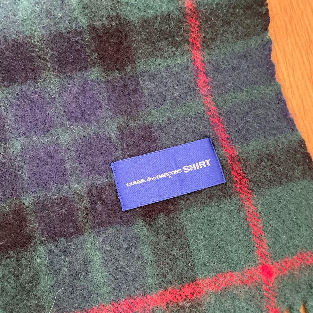 コムデギャルソンシャツ縮絨タータンマフラーしゅくじゅ