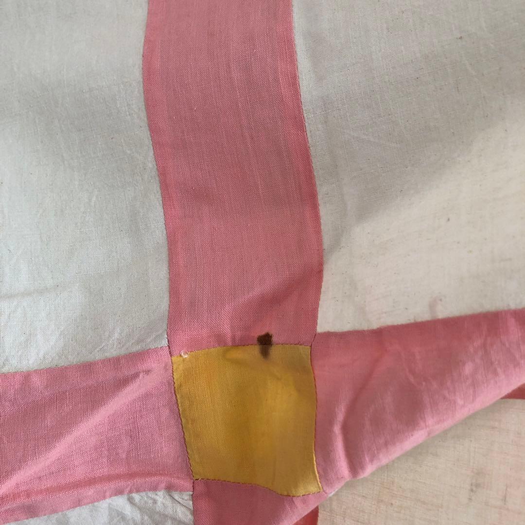 アンティーク　キルト　キルトトップ　ビンテージ　ハンドメイド