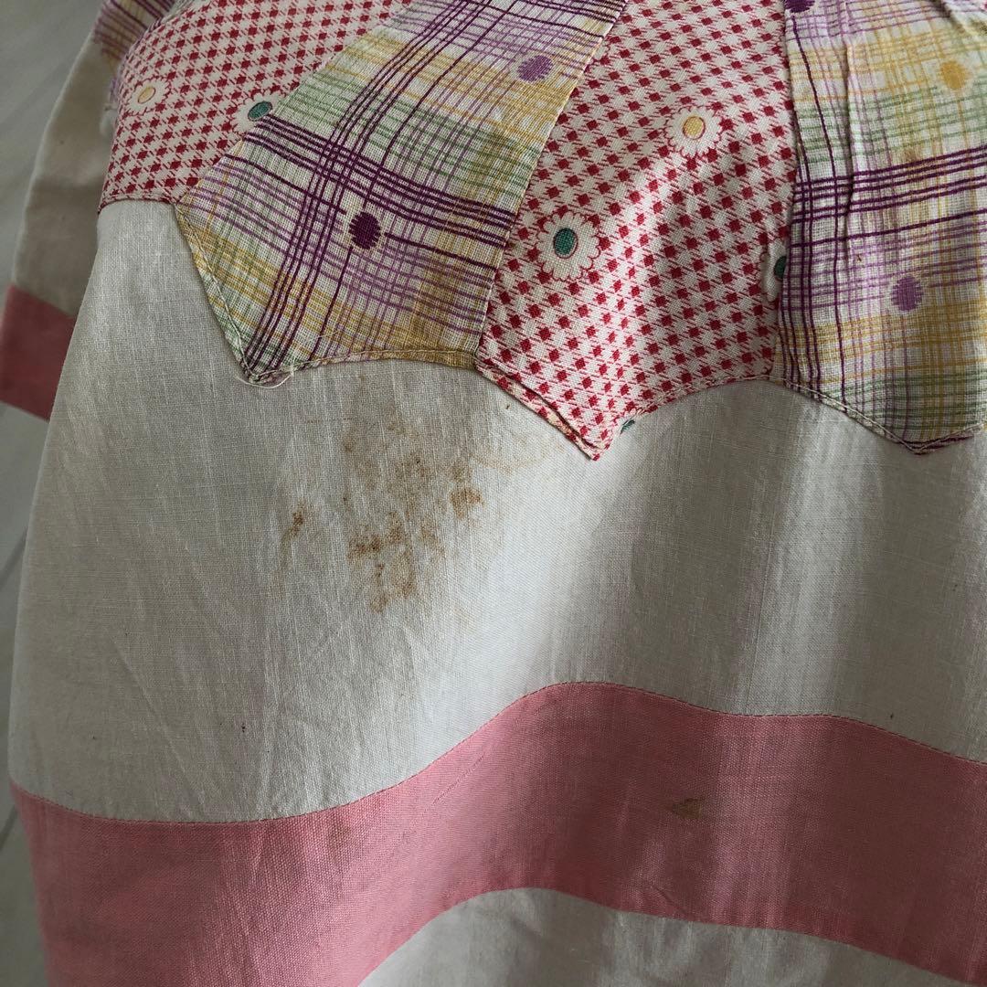 アンティーク　キルト　キルトトップ　ビンテージ　ハンドメイド