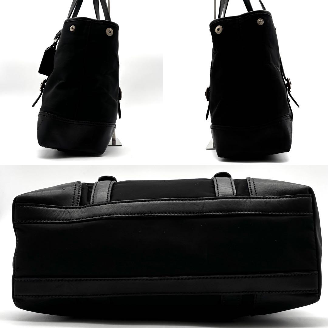 希少美品 プラダ トートバッグ 三角ロゴ 白タグ 肩掛け A4可 ユニセックス