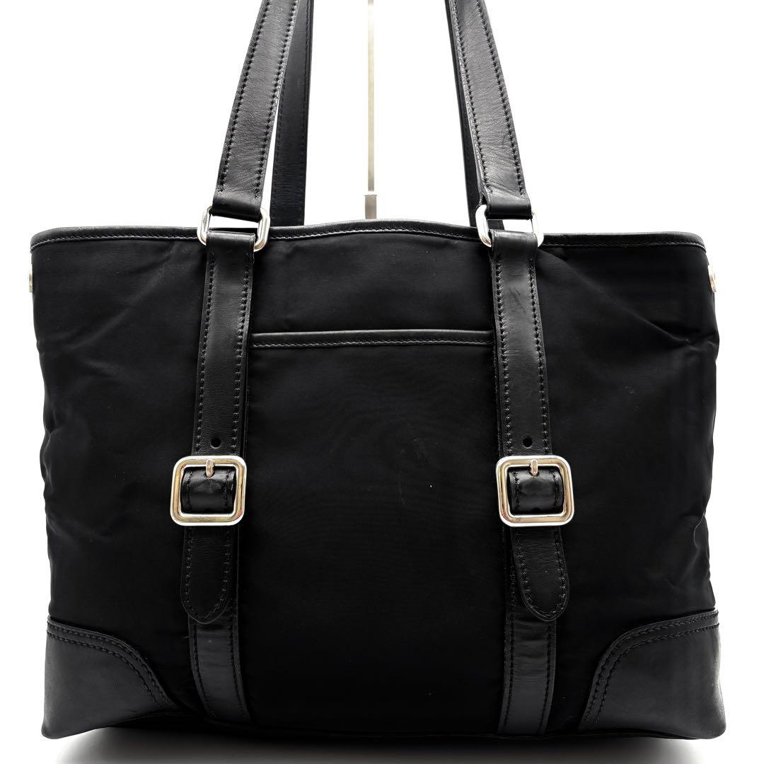 希少美品 プラダ トートバッグ 三角ロゴ 白タグ 肩掛け A4可 ユニセックス