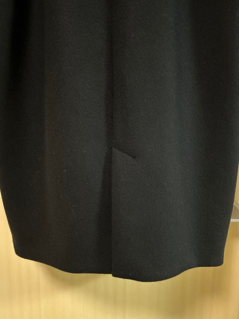 【日本製】ユナイテッドトウキョウ　ハイネックカラーコート　カシミヤ混　ブラック1