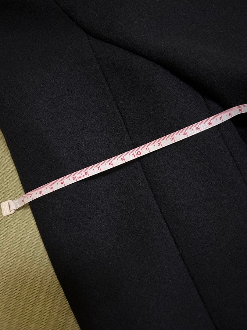 【日本製】ユナイテッドトウキョウ　ハイネックカラーコート　カシミヤ混　ブラック1