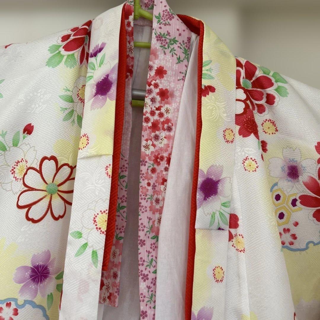 七五三7歳 女の子 お着物セット ホワイト希少