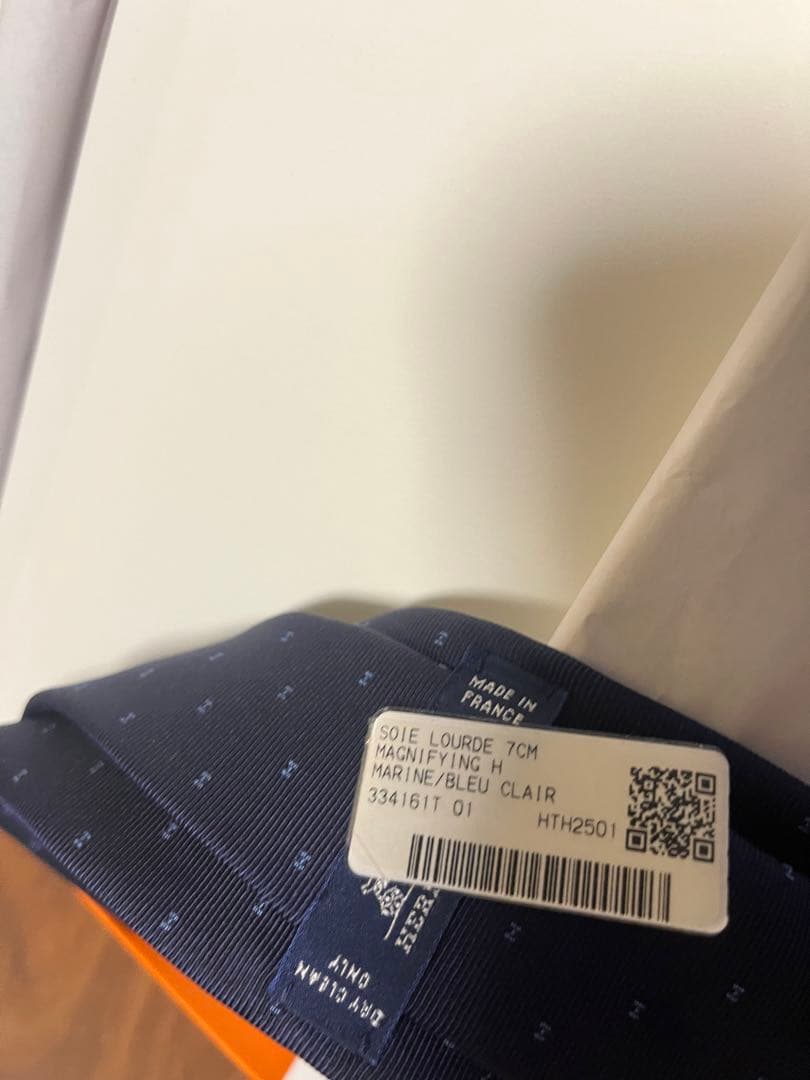 c*s様 HERMES ネイビー シルクタイ マグニファイング H 定価40,7