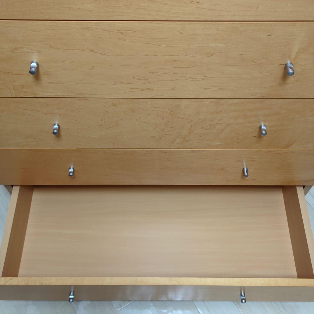廃盤 無印良品 木製チェスト 6段ワイド メープル突板