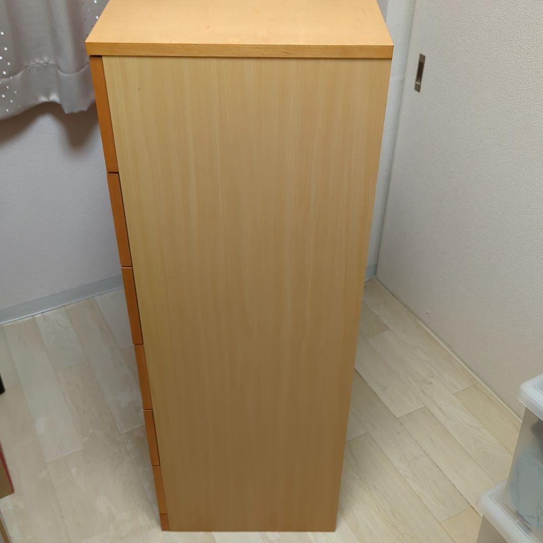廃盤 無印良品 木製チェスト 6段ワイド メープル突板