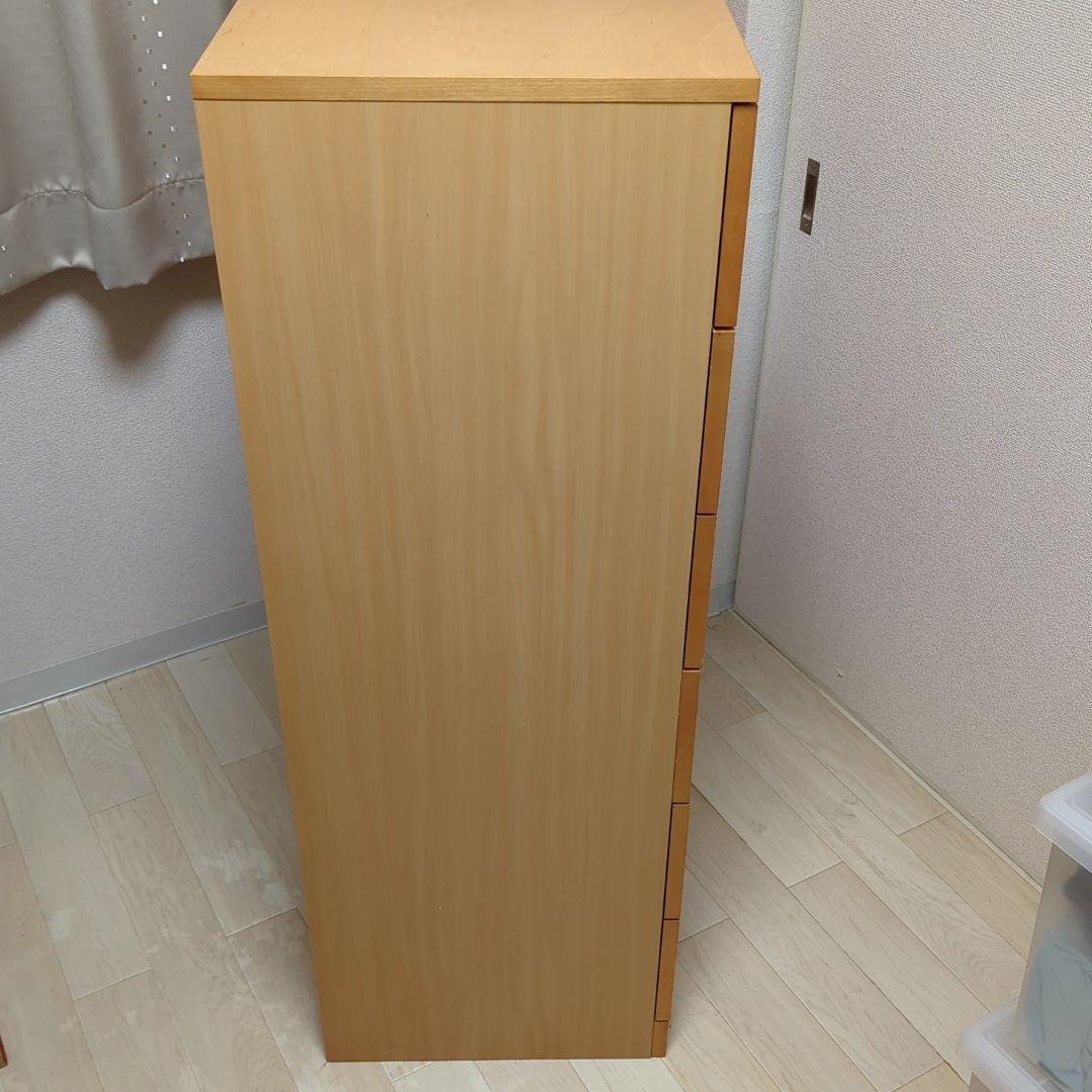 廃盤 無印良品 木製チェスト 6段ワイド メープル突板