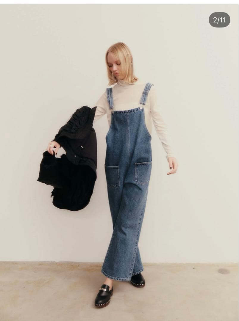 【新品タグ付き】trefle+1 トレフルワンプラス　デニムサロペット 01