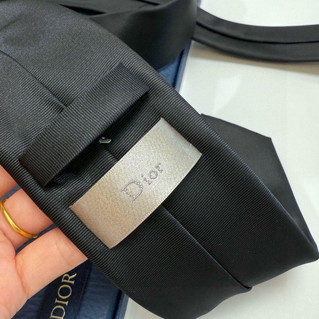 DIOR ロゴ刺繍 ネクタイ ブラック系