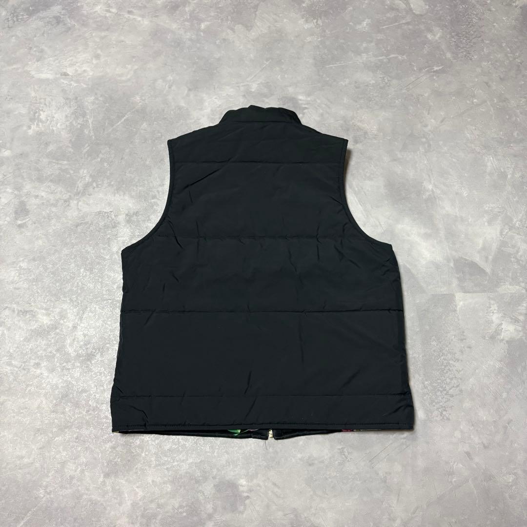 レオナール リバーシブル ダウンベスト 花柄 ロゴ刺繍