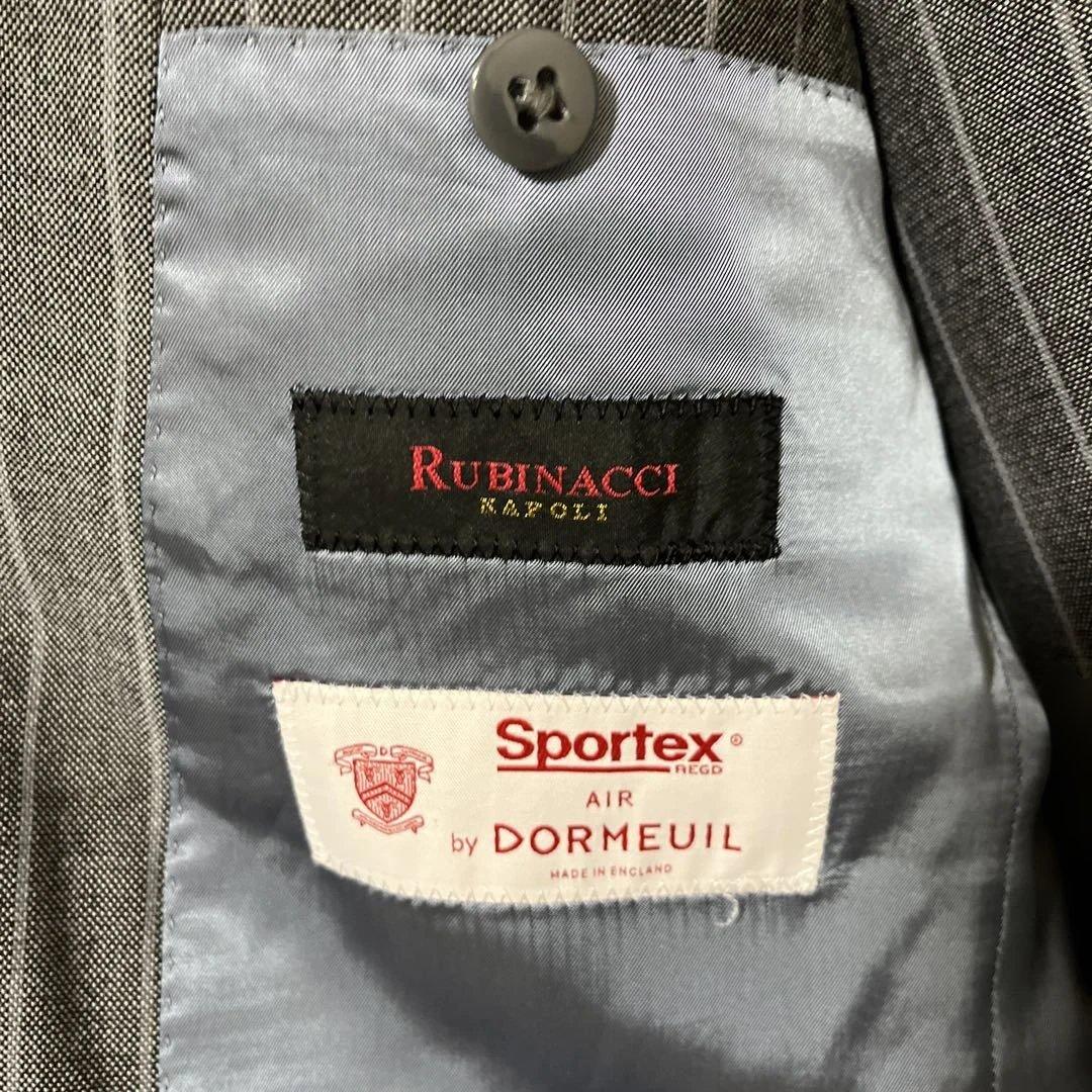 【ピンクの猫】Rubinacci ストライプ ビジネススーツ グレー