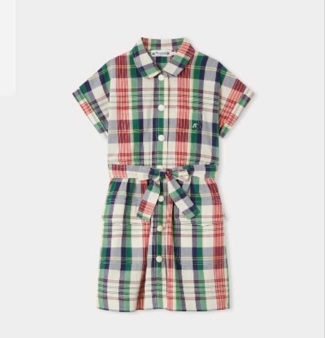 未使用タグ付き ボンポワン チェックワンピース bonpoint 2024春夏