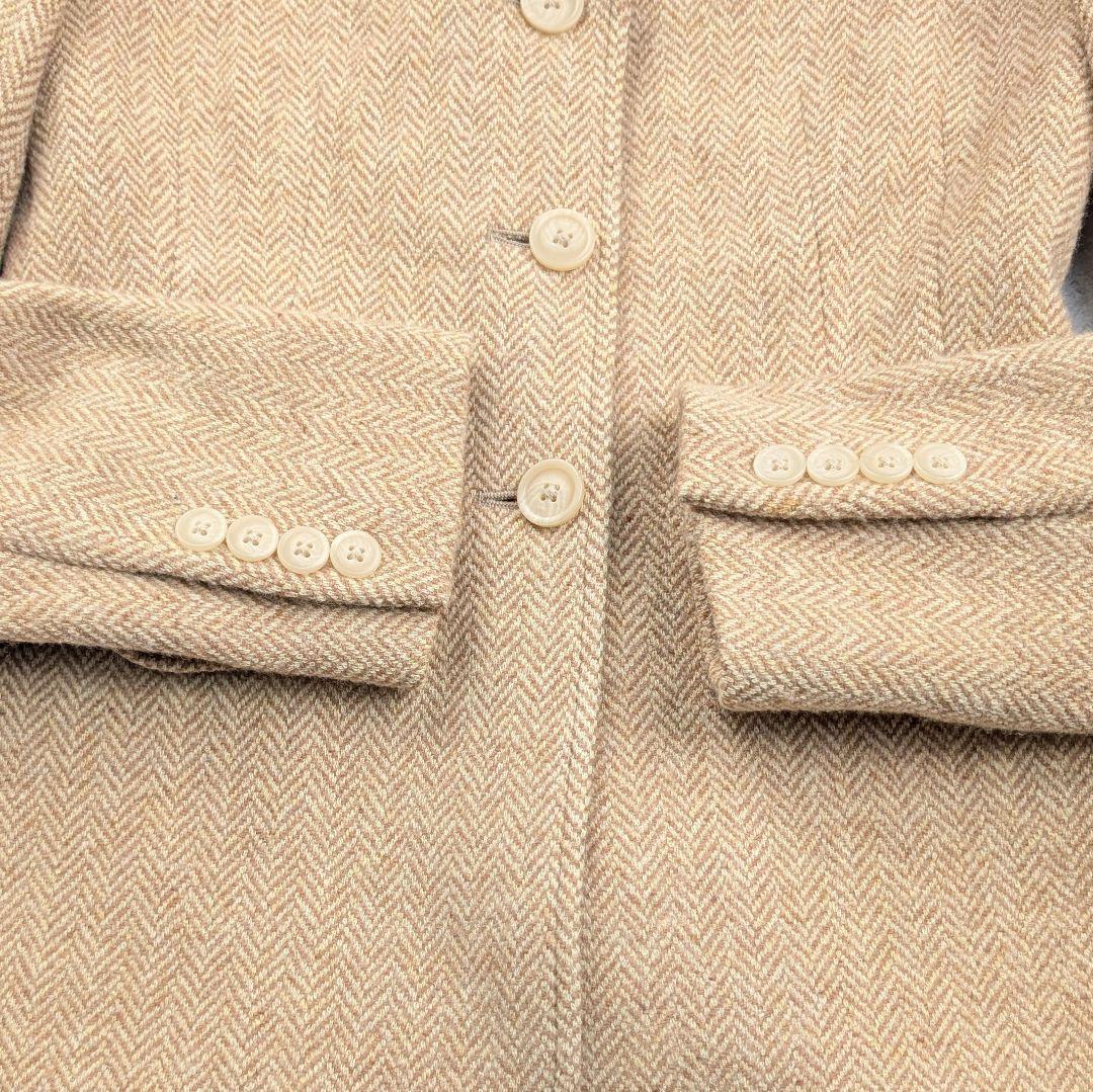 ラルフローレン ヘリンボーン テーラードジャケット 羊革エルボーパッチ ウール