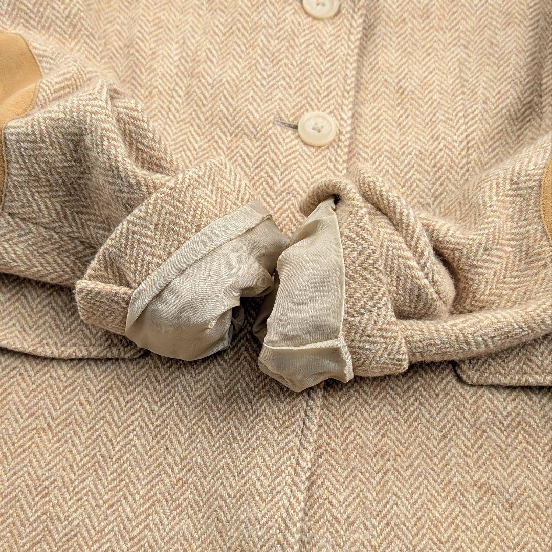 ラルフローレン ヘリンボーン テーラードジャケット 羊革エルボーパッチ ウール