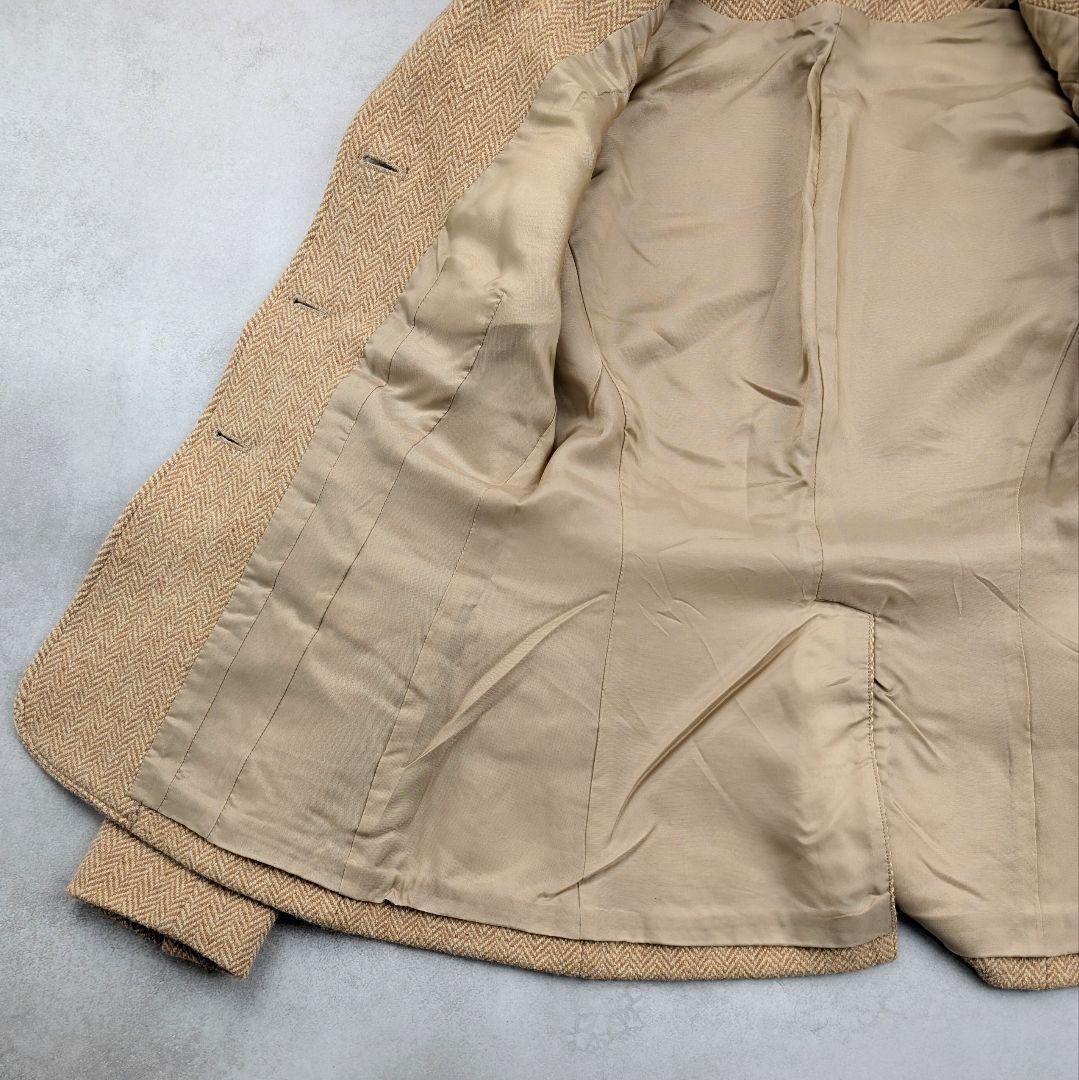 ラルフローレン ヘリンボーン テーラードジャケット 羊革エルボーパッチ ウール