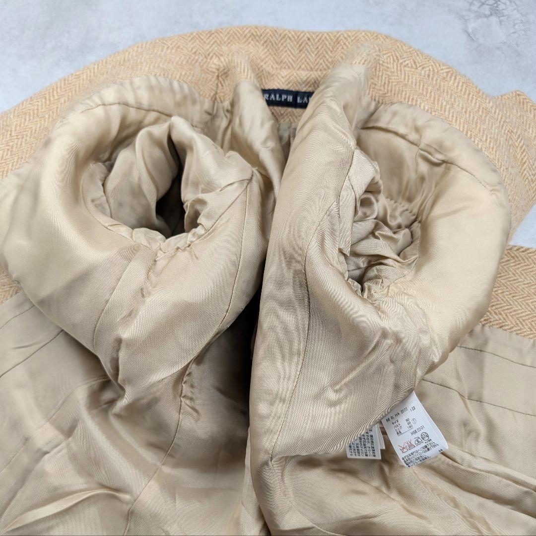 ラルフローレン ヘリンボーン テーラードジャケット 羊革エルボーパッチ ウール