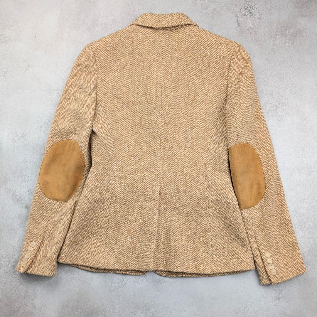 ラルフローレン ヘリンボーン テーラードジャケット 羊革エルボーパッチ ウール