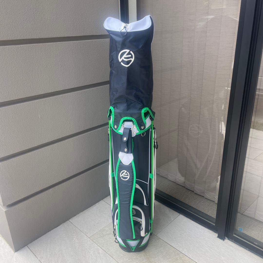 キャディバッグ 紺/緑 ナイロン製