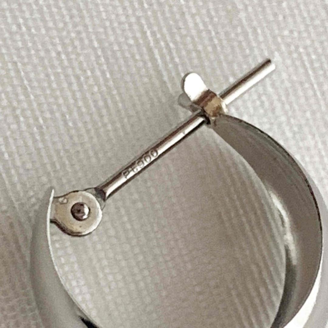 プラチナ【7×13mm 月甲フープピアス】pt900刻印入 日本製 ペア 新品！