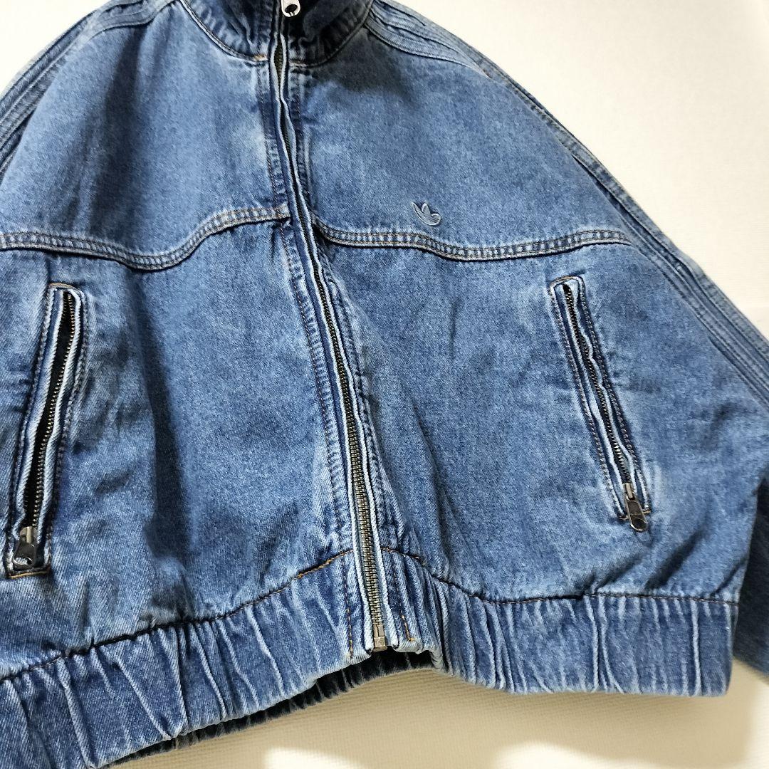 アディダス 短丈 デニムジャケット トラックトップ ドロップショルダー XL