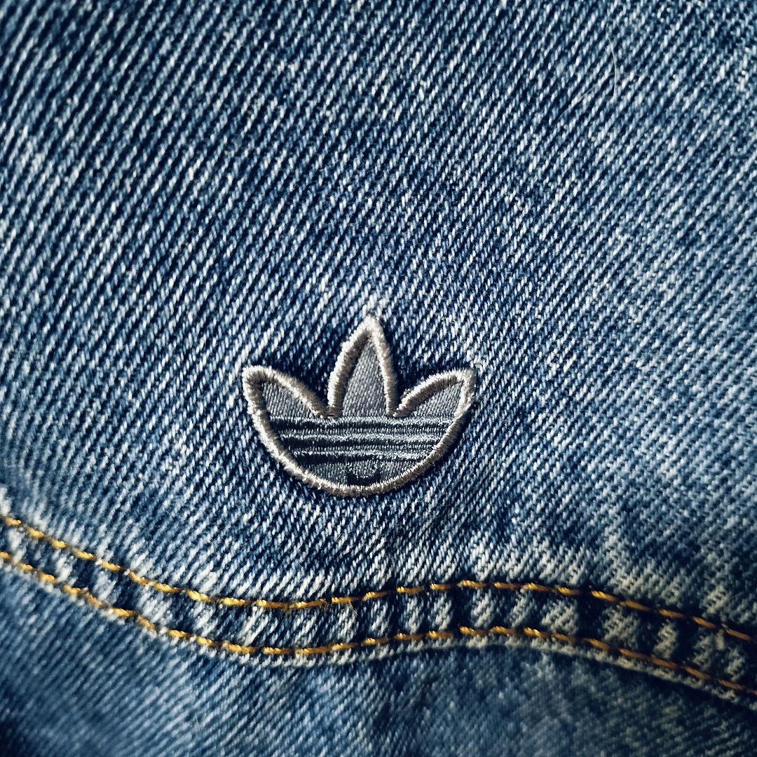 アディダス 短丈 デニムジャケット トラックトップ ドロップショルダー XL