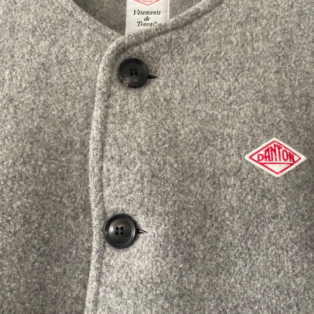 ダントン　 ウールモッサ　ノーカラーコート　36