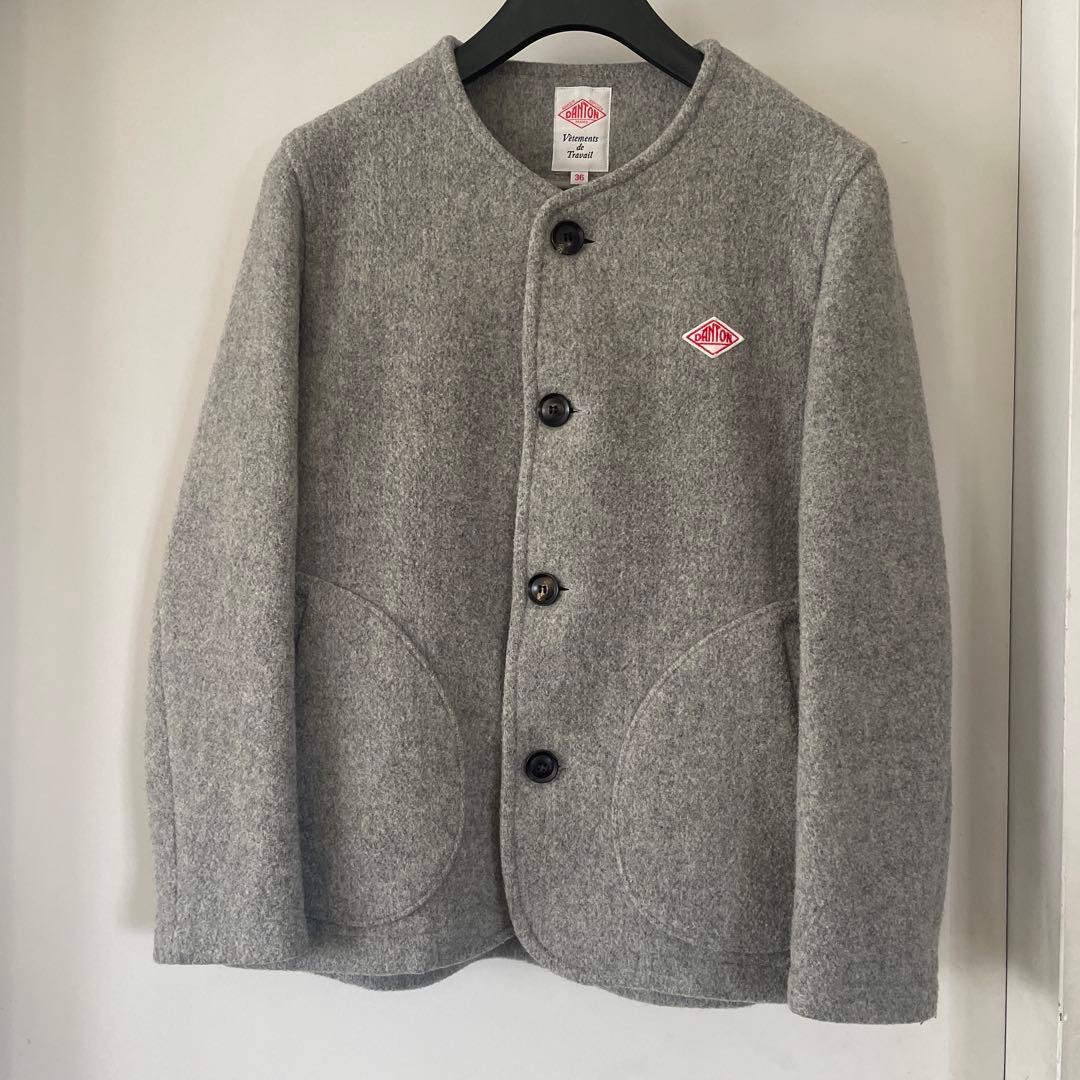 ダントン　 ウールモッサ　ノーカラーコート　36