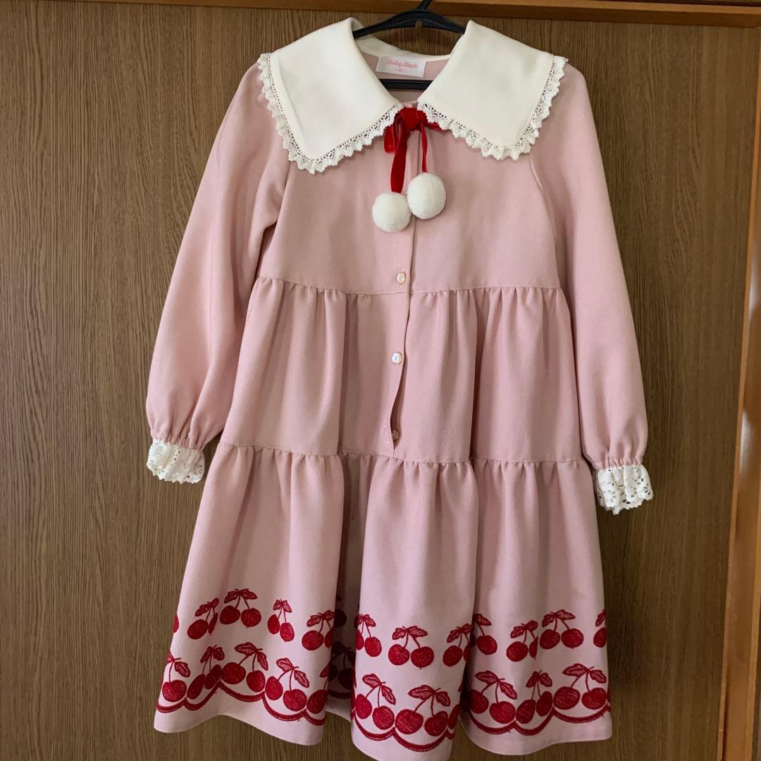 シャーリーテンプル チェリー刺繍ティアードワンピース （ピンク）140