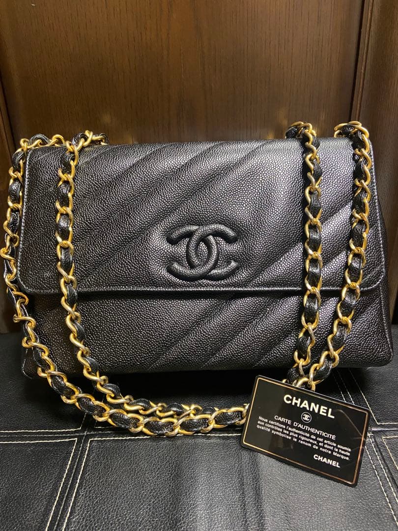 ジャーニー　シャネル CHANEL バイアスステッチ バッグキャビアスキン