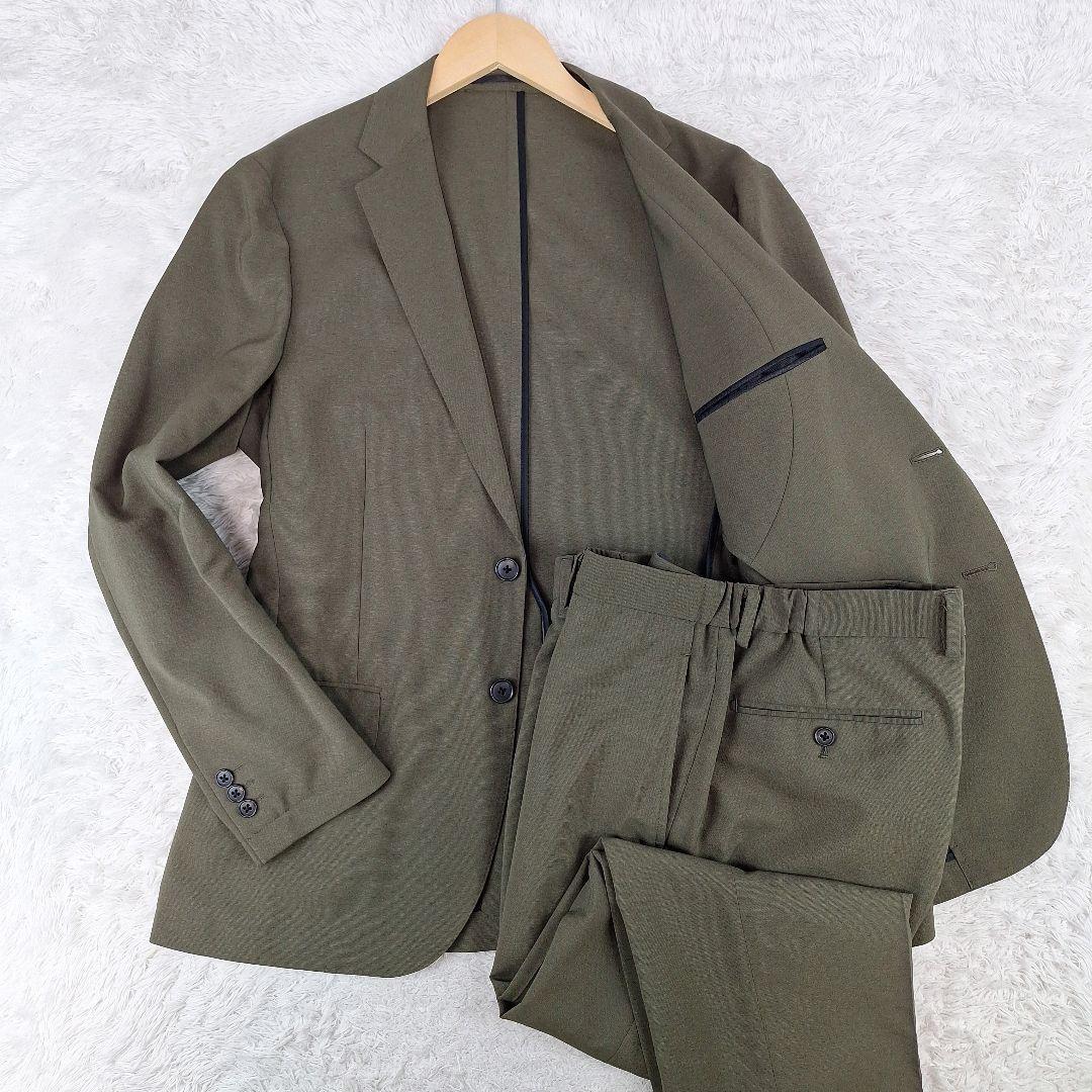 美品✨ユナイテッドアローズ　洗える　トラベルスーツ　ストレッチ　カーキ　XL