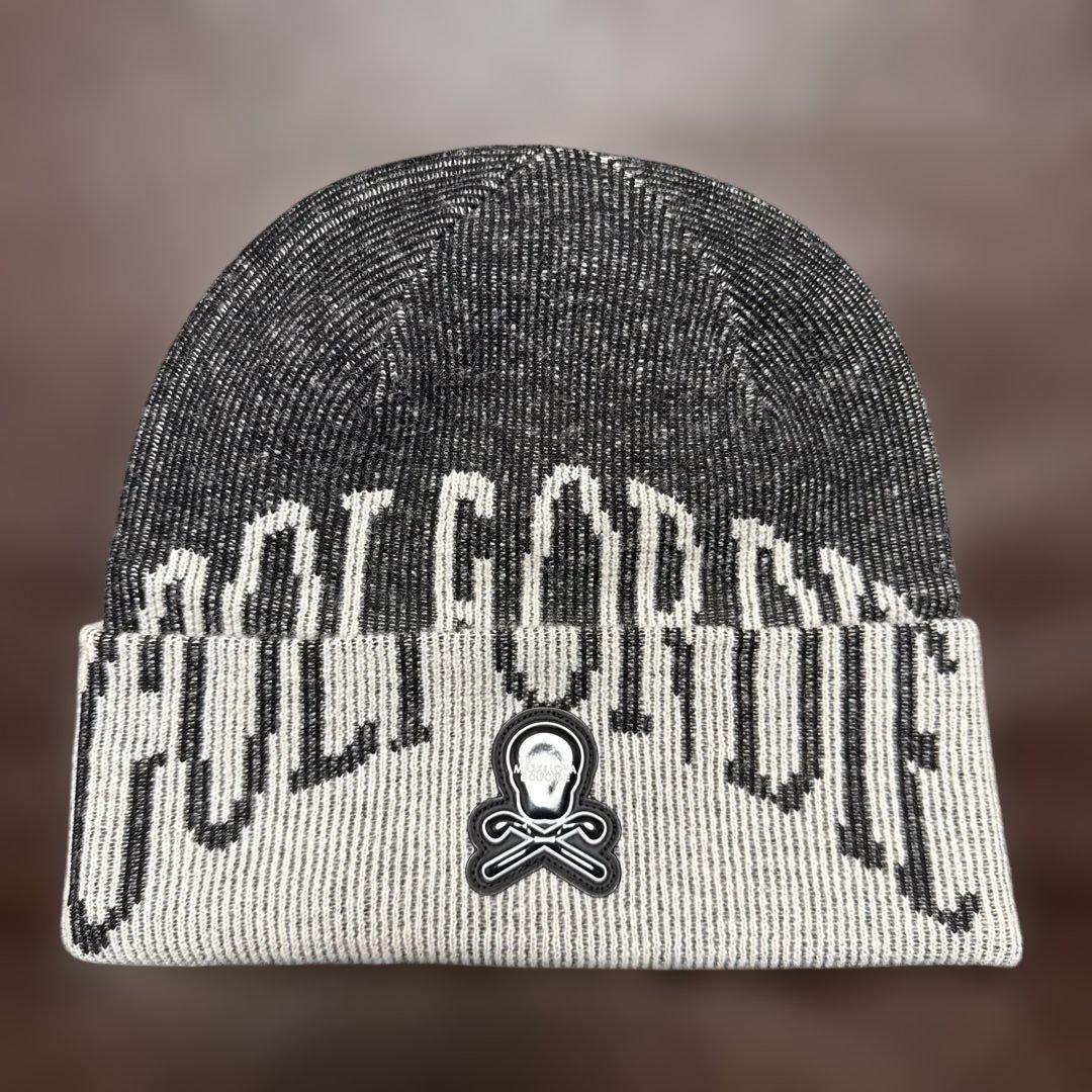 マークアンドロナ ビックロゴブランクスカル ニットビーニー