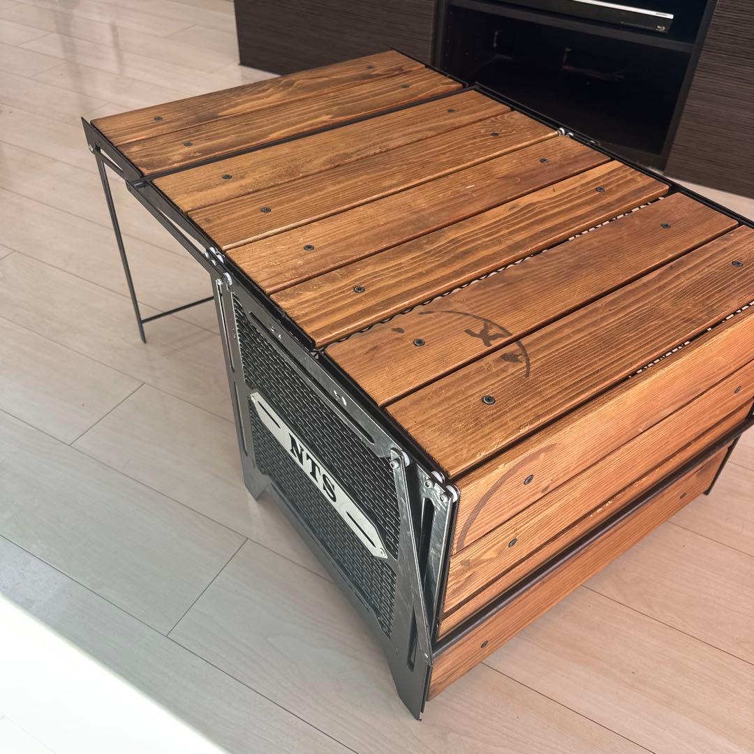 ネイチャートーンズ　収納スペース付き折りたたみテーブル　Lサイズ