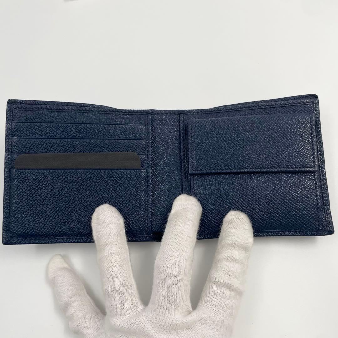 【✨美品 付属品付】 ブルガリ マン 折り財布 ビーゼロワン RFID ネイビー