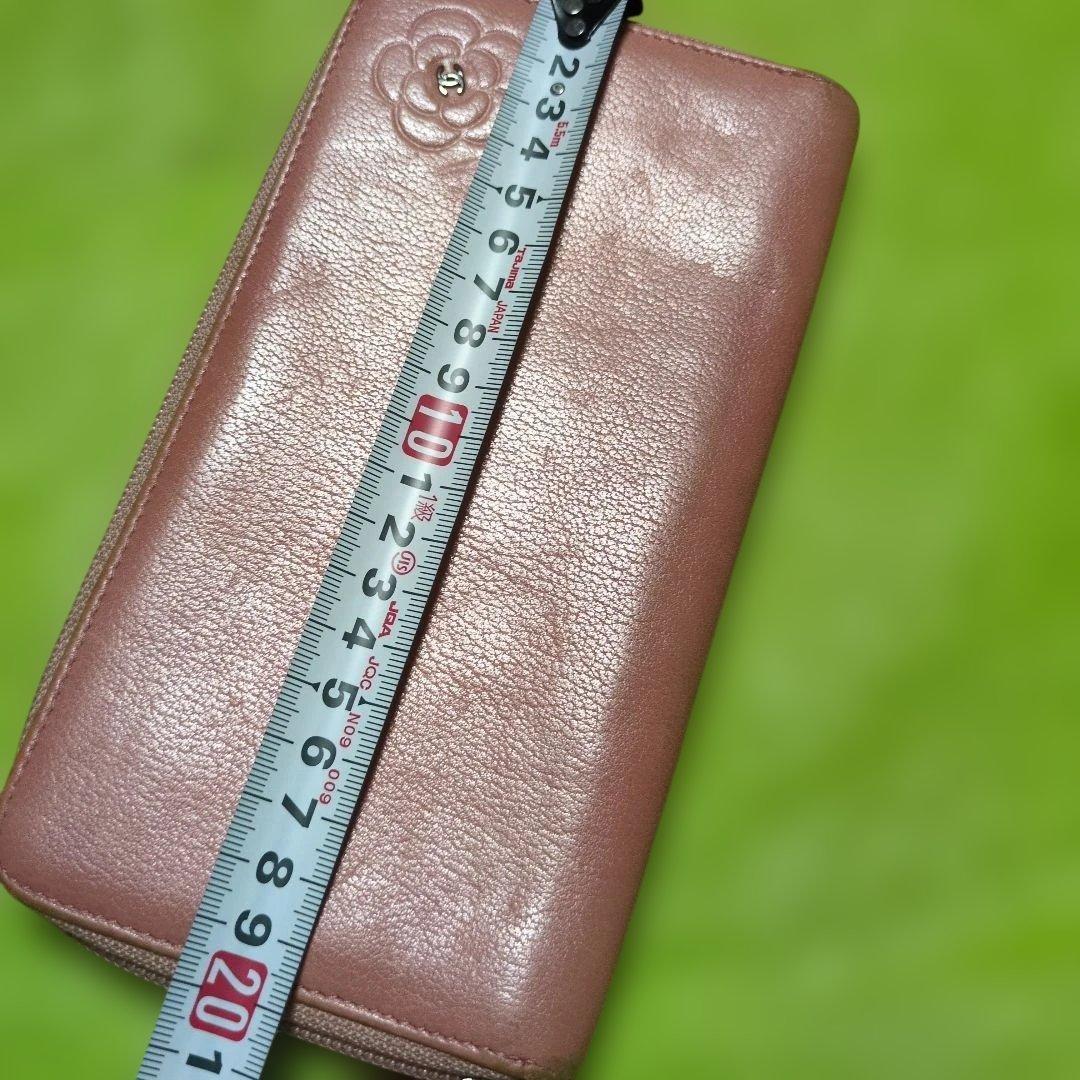 シャネル カメリア&ココマ―ク ラウンドファスナー長財布