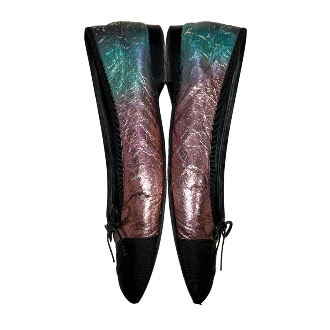 CHANEL シャネル ココマーク フラット パンプス メタリック 38