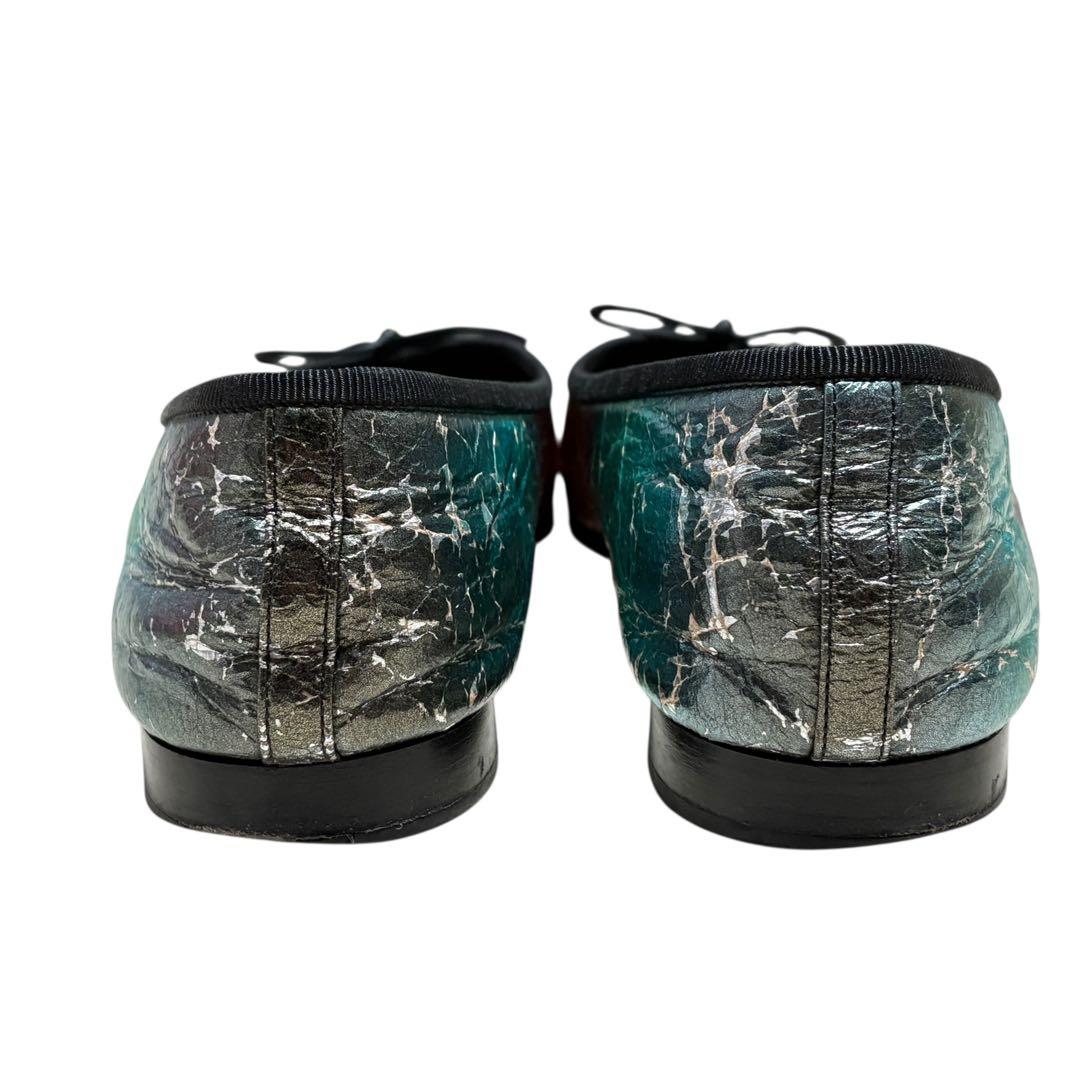 CHANEL シャネル ココマーク フラット パンプス メタリック 38