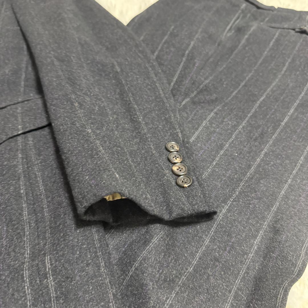 ラルフローレン　ウール　ダブル　セットアップ　ストライプ　ヴィンテージ　XL相当