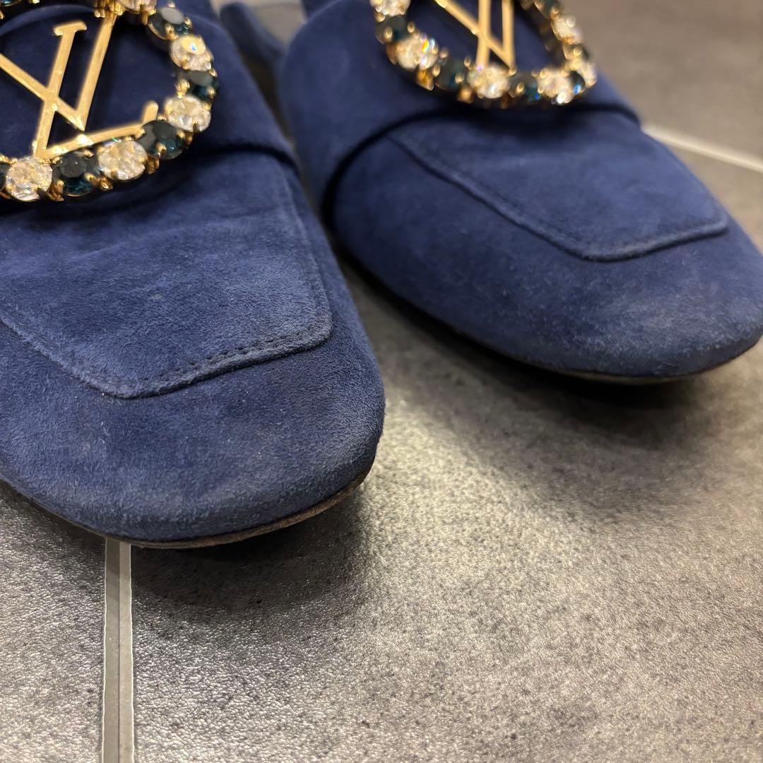 ルイ・ヴィトン　ビジュー　LVロゴ フラット　ミュール　スリッポン　サンダル