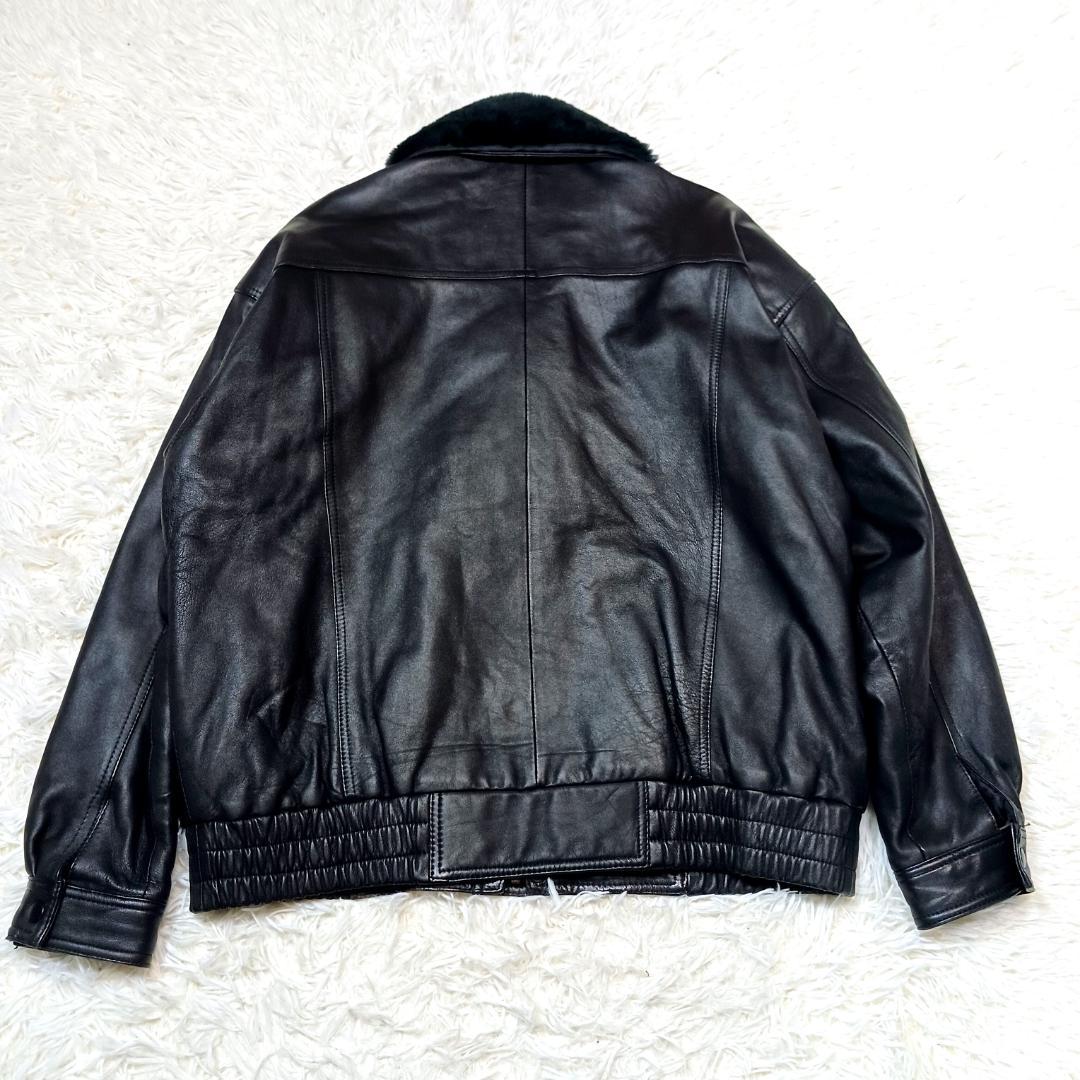 大きいサイズ✨　フライトジャケット　a2　g1　ボア　2way　短丈　本革　黒