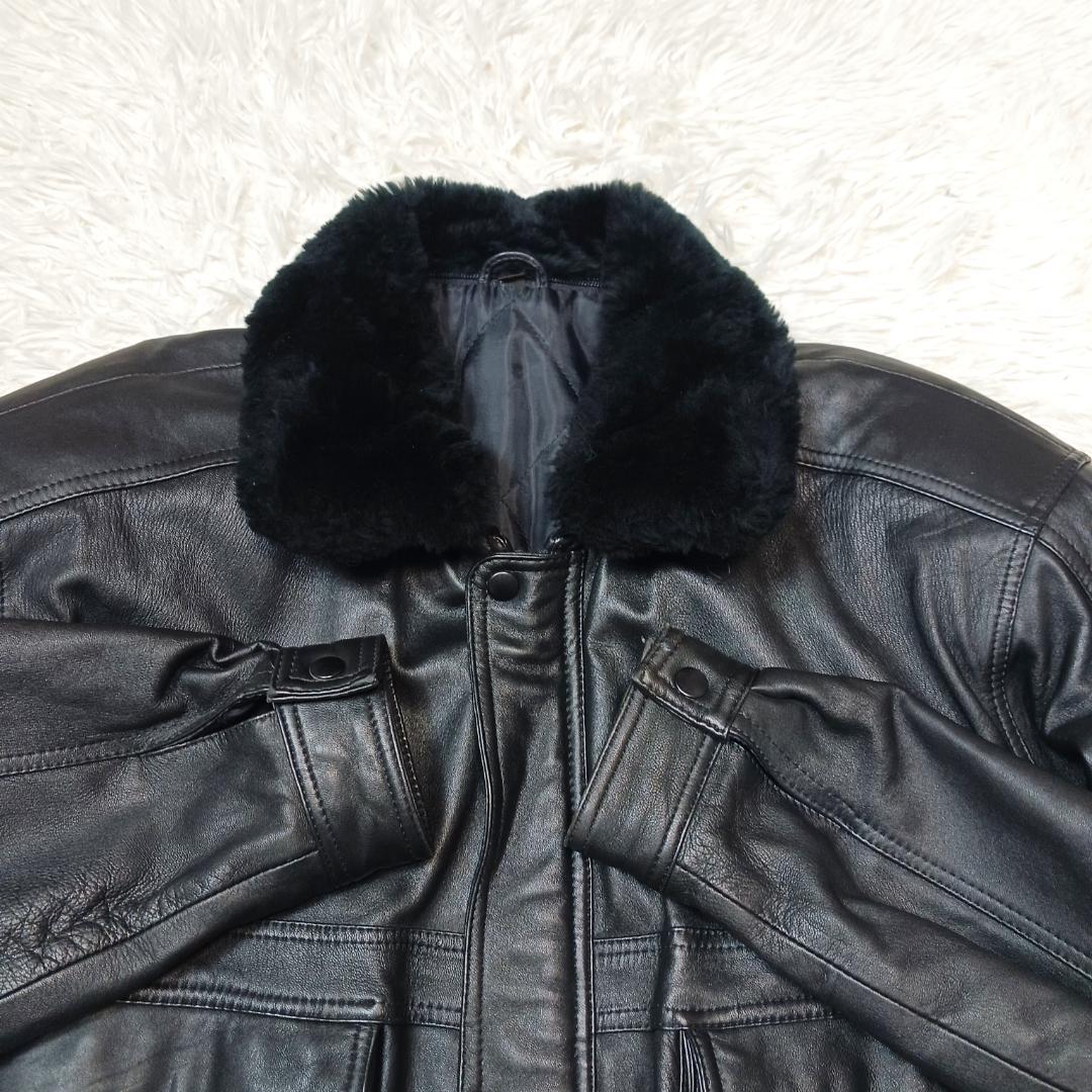 大きいサイズ✨　フライトジャケット　a2　g1　ボア　2way　短丈　本革　黒