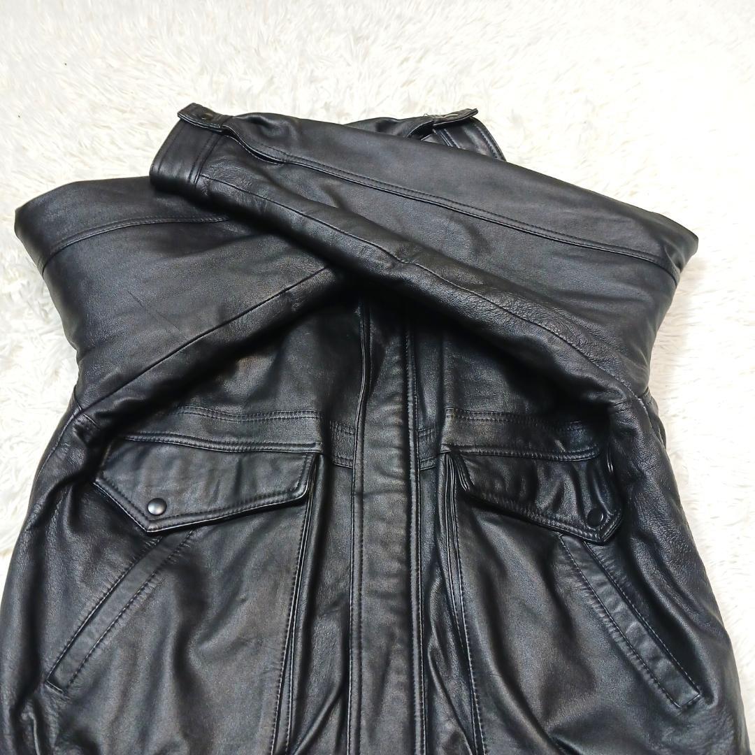 大きいサイズ✨　フライトジャケット　a2　g1　ボア　2way　短丈　本革　黒