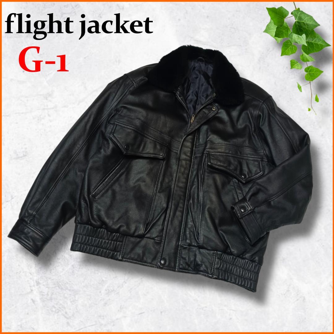 大きいサイズ✨　フライトジャケット　a2　g1　ボア　2way　短丈　本革　黒