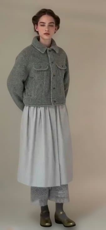 よ*し様 ジャケット　コート　ジェーンマープル　ボア　ライトグレー