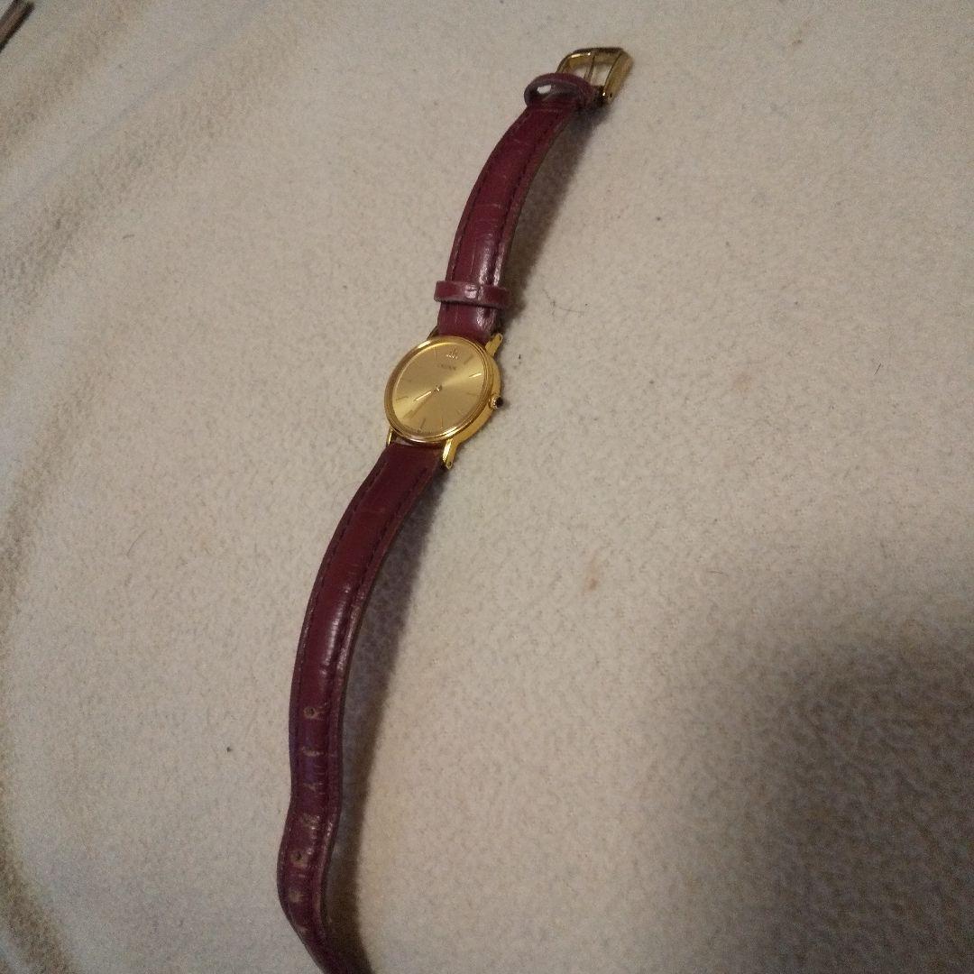 CREDOR クォーツ 腕時計 ゴールド/ワインレッド 5A70-0120
