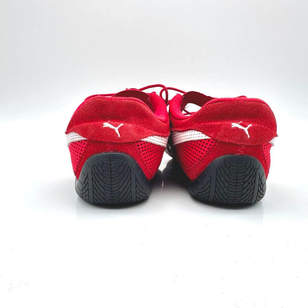 スピードキャット GO レッド ホワイト スエード バレエシューズ