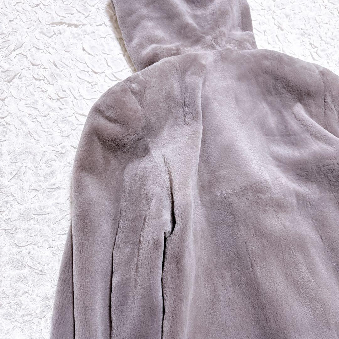 美品　サガミンクロイヤル　ロングコート フード シェアードミンク DASCO