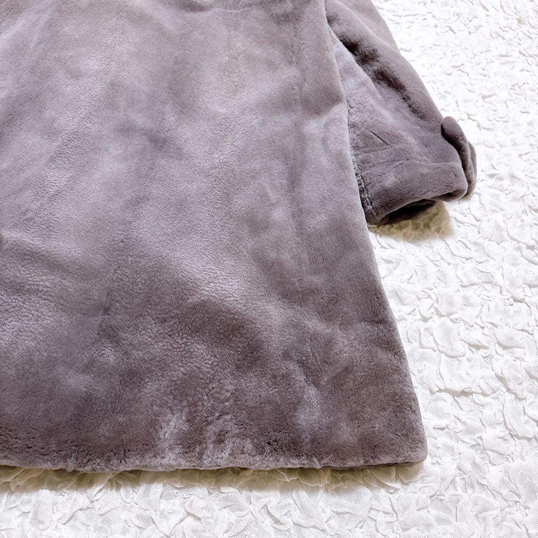 美品　サガミンクロイヤル　ロングコート フード シェアードミンク DASCO