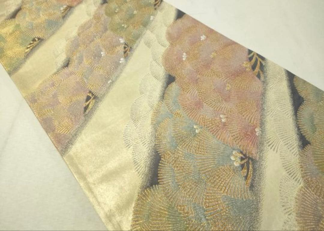 振袖 フルセット6点サイズM〜Ｌ草花　ビーズ　暈し染　金彩　正絹