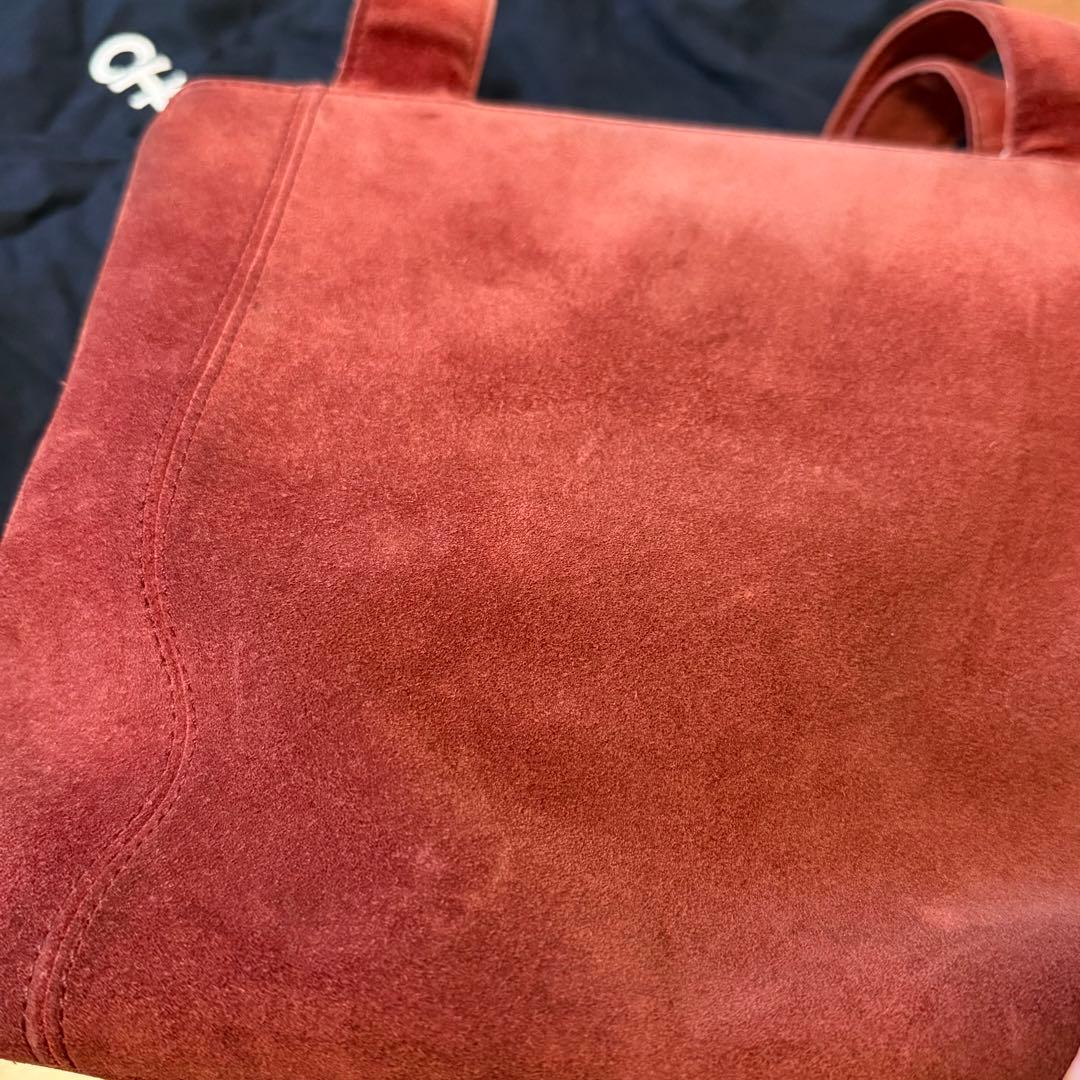 CHANEL 赤 スエード トートバッグ ハンドバッグ